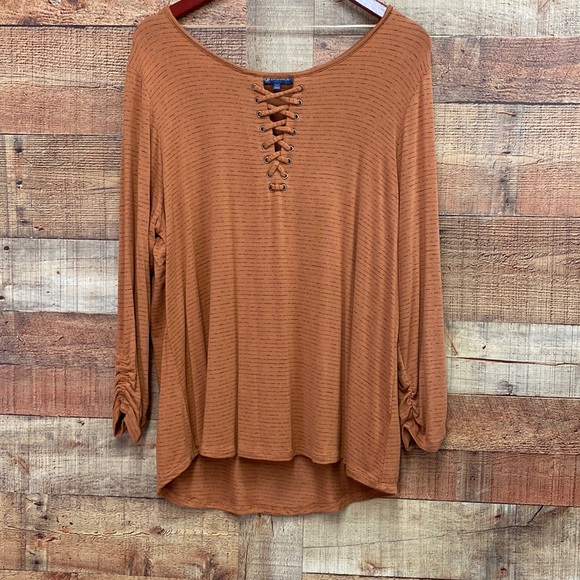 Democracy Tops - Democracy Lace Up Essential Longsleeve Top